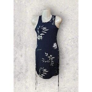 Love Brand Polka Dot Floral Racerback Sleeveless Tank Dress Size Small